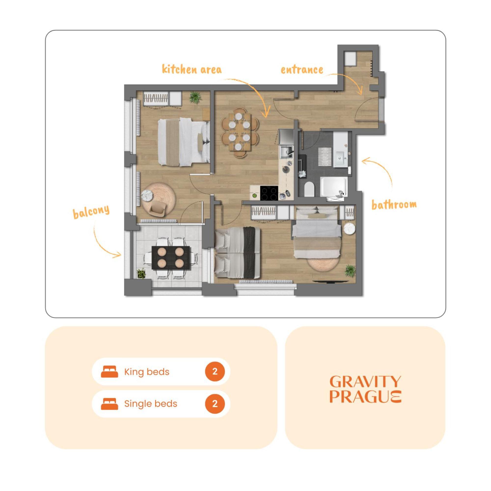 Ferienwohnung Bright 2Br - 8Th Floor, Balcony, Free Parking - By Gravity Prag Exterior foto